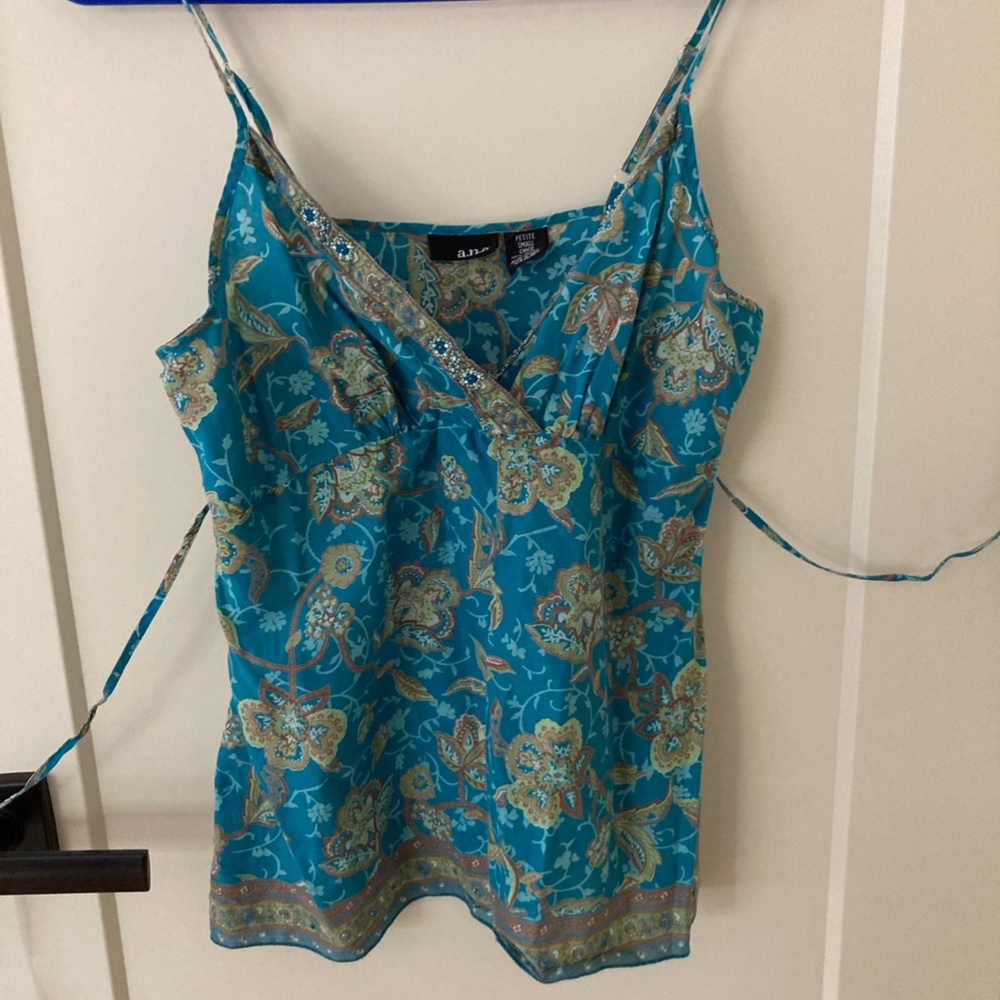 Graceful teal and green cami-style tank